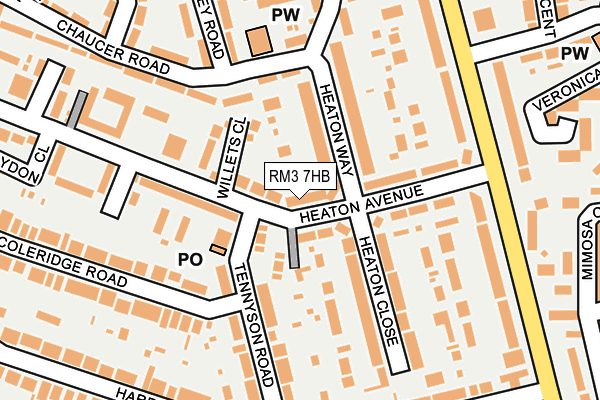 RM3 7HB map - OS OpenMap – Local (Ordnance Survey)