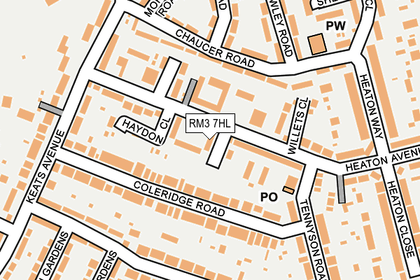 RM3 7HL map - OS OpenMap – Local (Ordnance Survey)