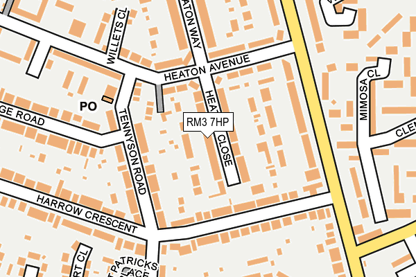 RM3 7HP map - OS OpenMap – Local (Ordnance Survey)