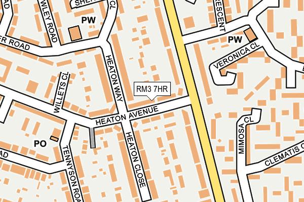 RM3 7HR map - OS OpenMap – Local (Ordnance Survey)