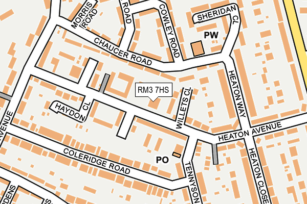 RM3 7HS map - OS OpenMap – Local (Ordnance Survey)