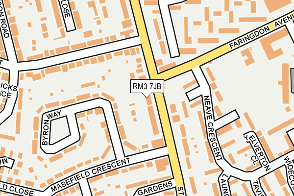 RM3 7JB map - OS OpenMap – Local (Ordnance Survey)