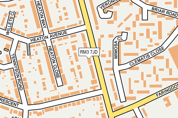RM3 7JD map - OS OpenMap – Local (Ordnance Survey)