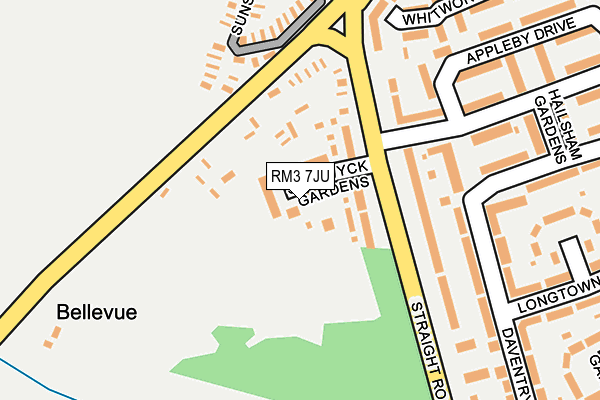 RM3 7JU map - OS OpenMap – Local (Ordnance Survey)