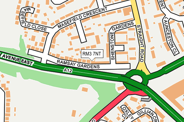 RM3 7NT map - OS OpenMap – Local (Ordnance Survey)