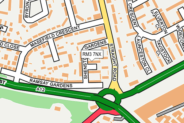 RM3 7NX map - OS OpenMap – Local (Ordnance Survey)