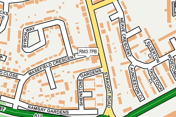 RM3 7PB map - OS OpenMap – Local (Ordnance Survey)