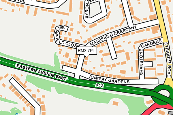 RM3 7PL map - OS OpenMap – Local (Ordnance Survey)