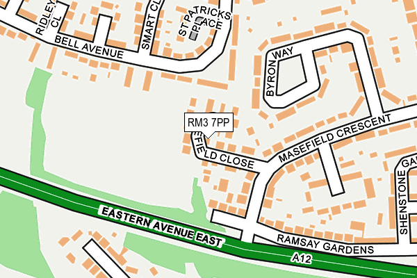 RM3 7PP map - OS OpenMap – Local (Ordnance Survey)
