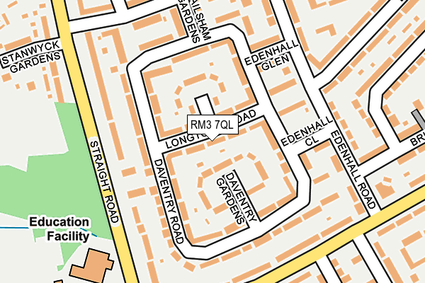 RM3 7QL map - OS OpenMap – Local (Ordnance Survey)