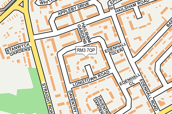 RM3 7QP map - OS OpenMap – Local (Ordnance Survey)
