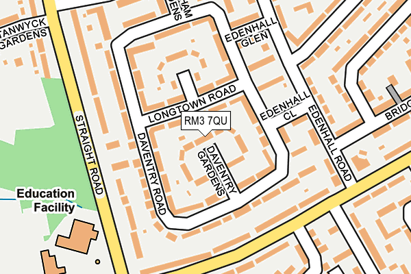 RM3 7QU map - OS OpenMap – Local (Ordnance Survey)