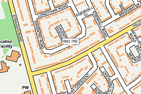 RM3 7RE map - OS OpenMap – Local (Ordnance Survey)