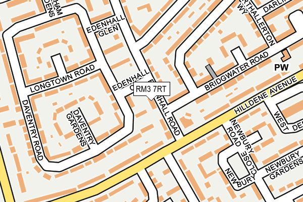 RM3 7RT map - OS OpenMap – Local (Ordnance Survey)