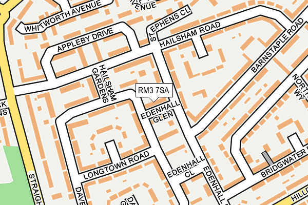 RM3 7SA map - OS OpenMap – Local (Ordnance Survey)