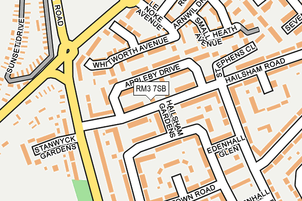 RM3 7SB map - OS OpenMap – Local (Ordnance Survey)