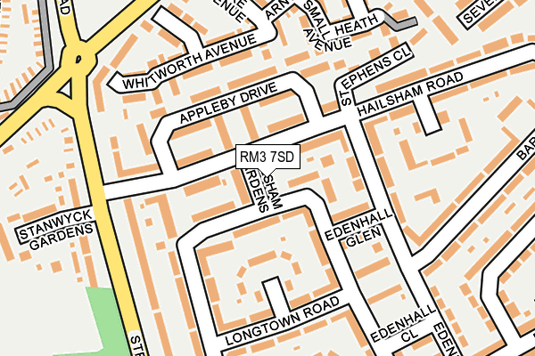 RM3 7SD map - OS OpenMap – Local (Ordnance Survey)