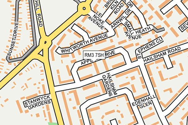 RM3 7SH map - OS OpenMap – Local (Ordnance Survey)