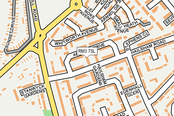 RM3 7SL map - OS OpenMap – Local (Ordnance Survey)