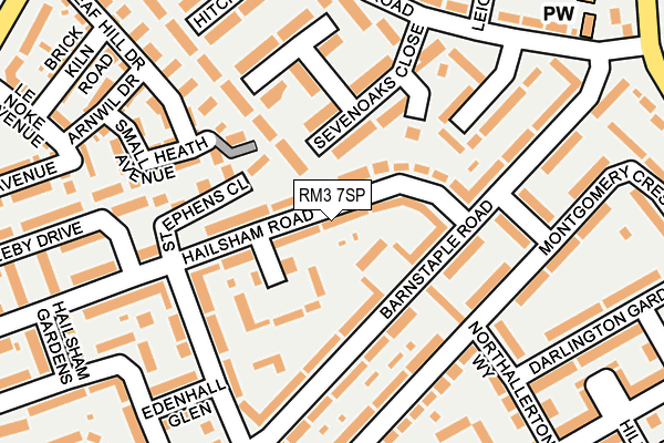 RM3 7SP map - OS OpenMap – Local (Ordnance Survey)