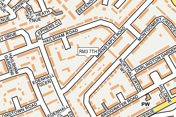 RM3 7TH map - OS OpenMap – Local (Ordnance Survey)