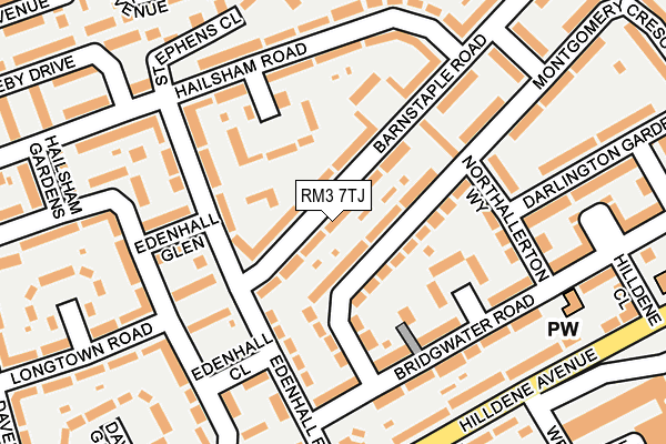 RM3 7TJ map - OS OpenMap – Local (Ordnance Survey)