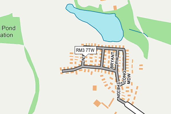 RM3 7TW map - OS OpenMap – Local (Ordnance Survey)