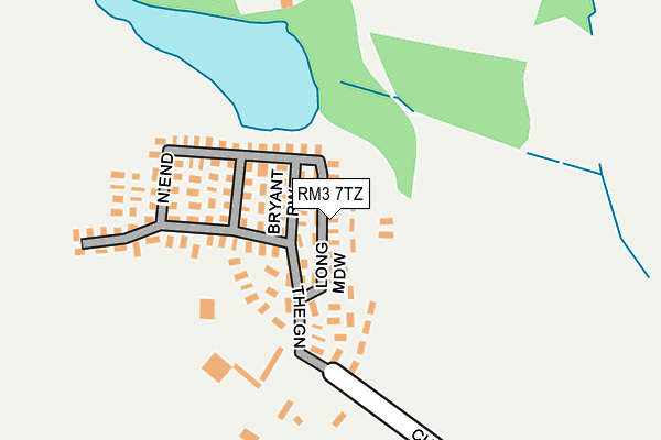 RM3 7TZ map - OS OpenMap – Local (Ordnance Survey)