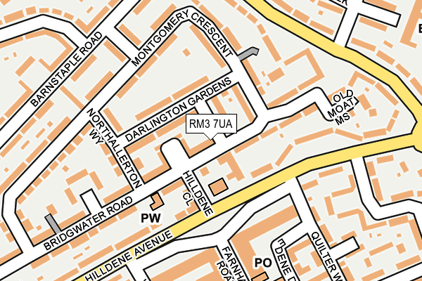 RM3 7UA map - OS OpenMap – Local (Ordnance Survey)