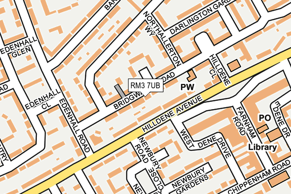 RM3 7UB map - OS OpenMap – Local (Ordnance Survey)