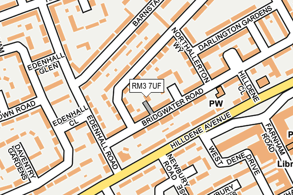 RM3 7UF map - OS OpenMap – Local (Ordnance Survey)