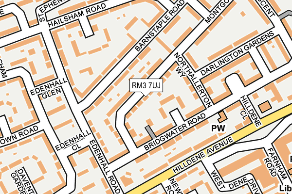 RM3 7UJ map - OS OpenMap – Local (Ordnance Survey)