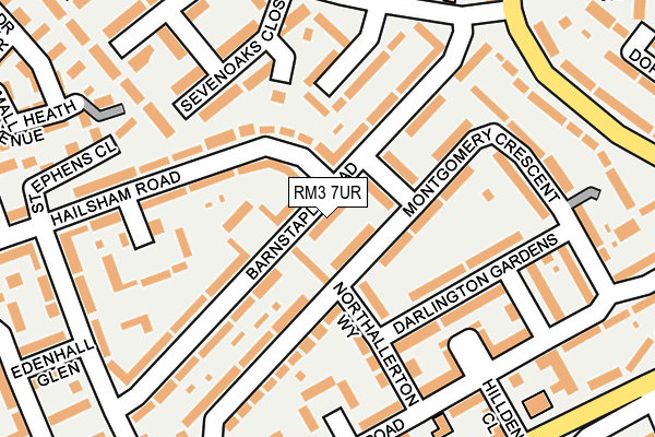 RM3 7UR map - OS OpenMap – Local (Ordnance Survey)