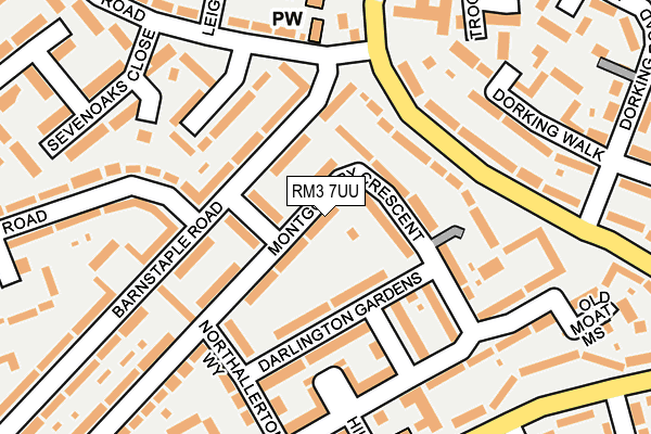 RM3 7UU map - OS OpenMap – Local (Ordnance Survey)