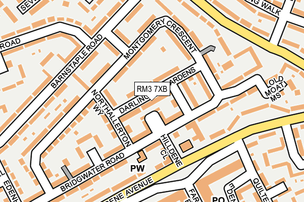 RM3 7XB map - OS OpenMap – Local (Ordnance Survey)