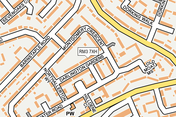 RM3 7XH map - OS OpenMap – Local (Ordnance Survey)