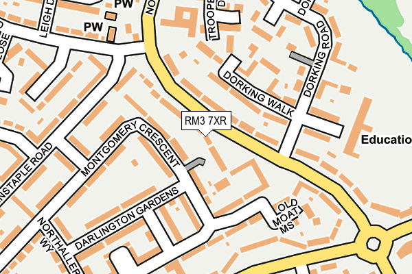 RM3 7XR map - OS OpenMap – Local (Ordnance Survey)
