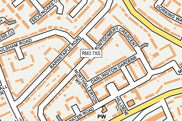 RM3 7XS map - OS OpenMap – Local (Ordnance Survey)