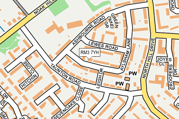 RM3 7YH map - OS OpenMap – Local (Ordnance Survey)