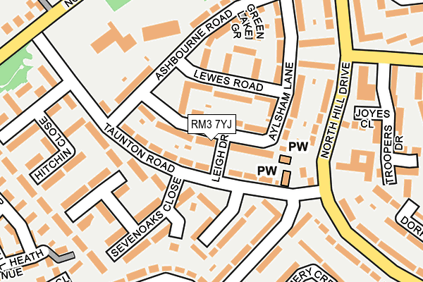 RM3 7YJ map - OS OpenMap – Local (Ordnance Survey)