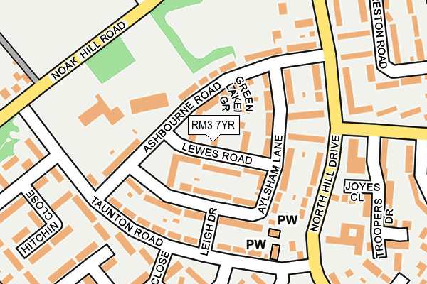 RM3 7YR map - OS OpenMap – Local (Ordnance Survey)