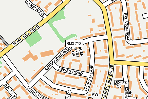 RM3 7YS map - OS OpenMap – Local (Ordnance Survey)