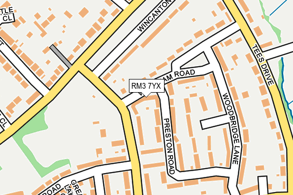 RM3 7YX map - OS OpenMap – Local (Ordnance Survey)