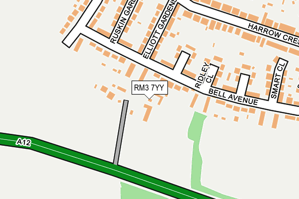 RM3 7YY map - OS OpenMap – Local (Ordnance Survey)