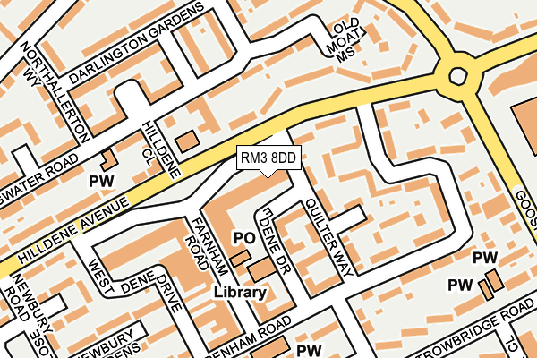 RM3 8DD map - OS OpenMap – Local (Ordnance Survey)
