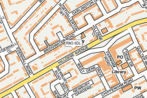 RM3 8DL map - OS OpenMap – Local (Ordnance Survey)