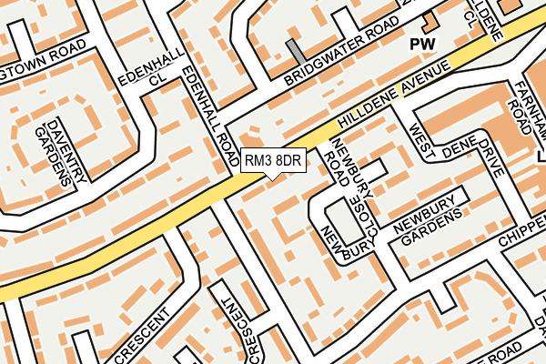 RM3 8DR map - OS OpenMap – Local (Ordnance Survey)