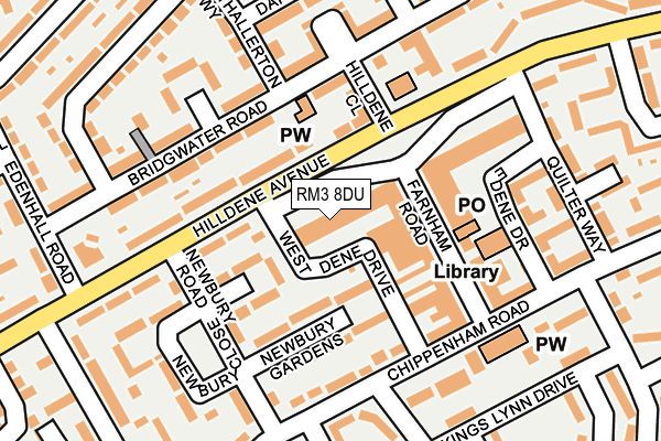 RM3 8DU map - OS OpenMap – Local (Ordnance Survey)
