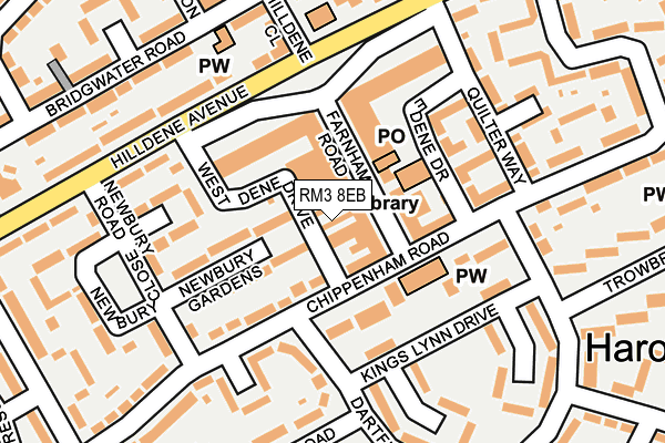 RM3 8EB map - OS OpenMap – Local (Ordnance Survey)
