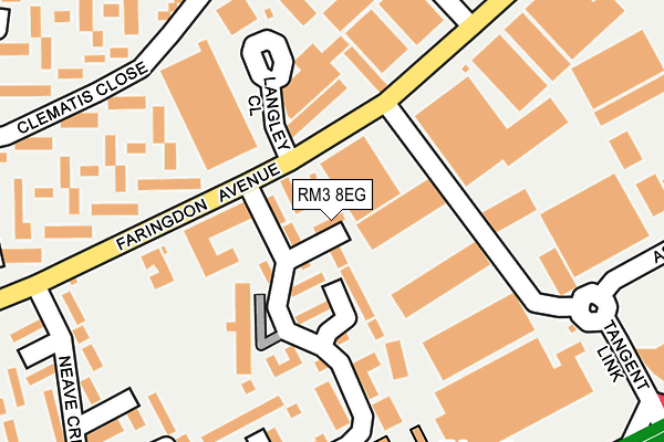 RM3 8EG map - OS OpenMap – Local (Ordnance Survey)